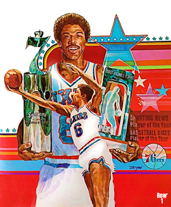 1981 Julius Erving Basketball Art