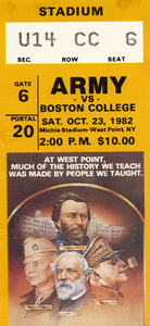 1982 Army vs. Boston College Football Ticket Art