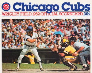 1982 chicago cubs scorecard art 