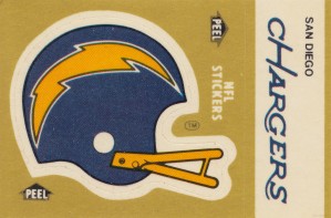1982 Fleer Sticker San Diego Chargers Art