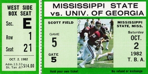 1982 Mississippi State Bulldogs vs. Georgia Bulldogs