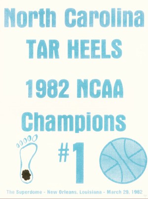 1982 North Carolina Basketball NCAA Champions Metal Sign