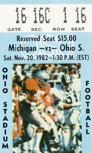 1982 Ohio State vs. Michigan Football Ticket Canvas