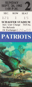 1982 Seattle Seahawks vs. New England Patriots | Row 1