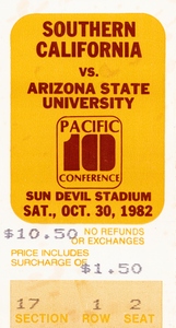 1982 USC vs. Arizona State Football Ticket Art