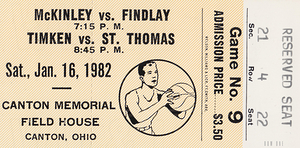 1982 Mckinley findlay basketball ticket art