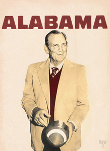 1982 Alabama Football Bear Bryant Art