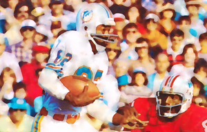 1982 Miami Dolphins Watercolor Football Art