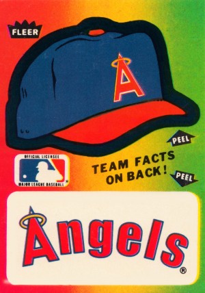1983 fleer baseball sticker california angels poster