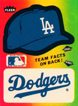 1983 Fleer Sticker LA Dodgers Ballcap Art