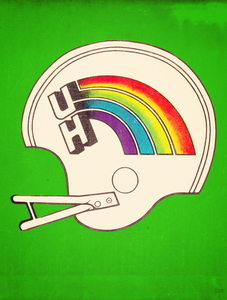 1983 Hawaii Rainbow Warriors Football Helmet Art