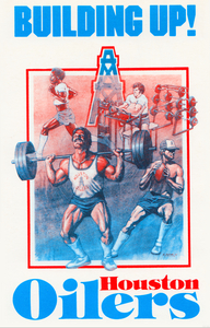 1983 Houston Oilers Building Up Poster