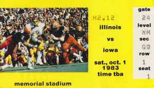 1983 Illinois vs. Iowa Football Ticket Art