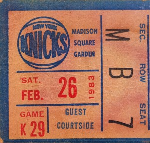 1983 New York Knicks Ticket Stub Print