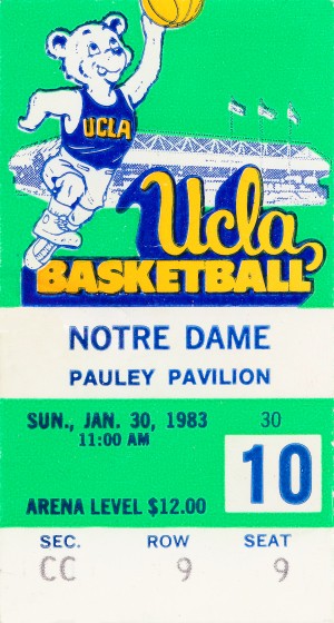 1983 Notre Dame vs. UCLA Basketball Ticket Art