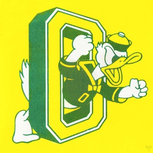 1983 Oregon Duck Art Metal Sign