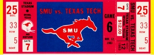 1983 SMU vs. Texas Tech Football Ticket Stub Print