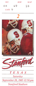 1983 Stanford vs. Texas Football Ticket Canvas