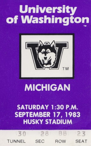 1983 Washington Huskies Ticket 2