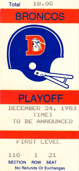 1983 Denver Broncos Ticket Art