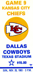 1983 Dallas Cowboys Ticket Stub Art
