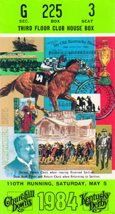 1984 Kentucky Derby Ticket Stub Poster