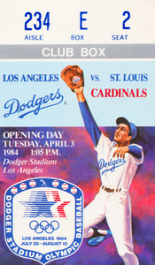 1984 LA Dodgers Opening Day Ticket Art