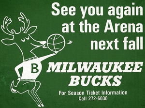 1974 Milwaukee Bucks Season Ticket Advertisement Art