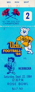 1984 Nebraska Cornhuskers vs. UCLA Bruins Ticket Print