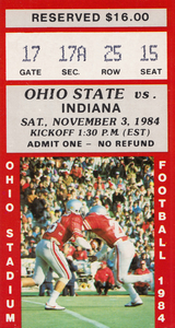 1984 Indiana vs. Ohio State Football Ticket Canvas