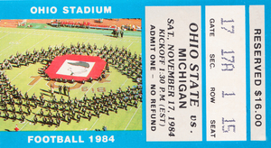 1984 Ohio State Buckeyes vs. Michigan Wolverines Football Ticket Canvas