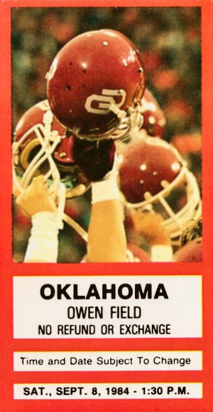 1984 Oklahoma Sooners Football Ticket Wall Art