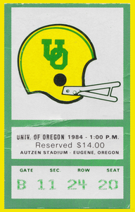 1984 Oregon Ducks Football Ticket Stub Remix Art