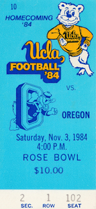 1984 UCLA Bruins vs. Oregon Ducks | Row 1 