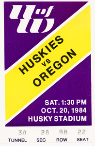 1984 Washington vs. Oregon Football Ticket Stub Canvas
