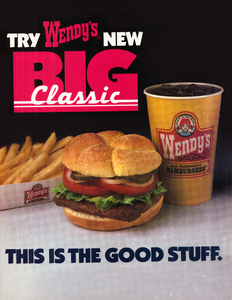 1984 Wendys Big Classic Hamburger Ad