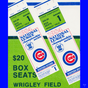 1984 Chicago Cubs Ticket Stub Remix Art