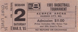 1985 Big 8 Basketball Tournament Ticket Stub Art