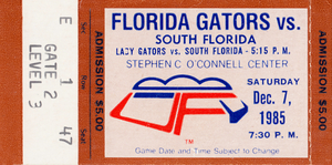 1985 Florida Gators Basketball Ticket Art