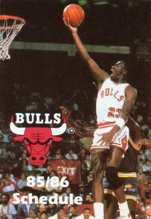 1985 Michael Jordan Chicago Bulls Pocket Schedule Wall Art 