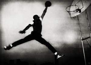 1985 Michael Jordan Nike Poster Card Remix Art