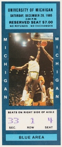 1985 Michigan Basketball Ticket Poster