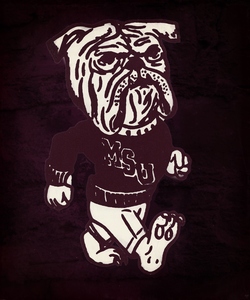 1985 Mississippi State Bulldog Art