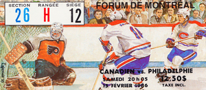 1985 Montreal Canadiens Hockey Ticket Stub Wall Art