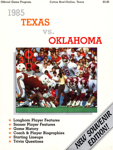 1985 oklahoma texas football program cover wall art