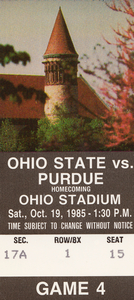 1985 Purdue vs. Ohio State Football Ticket Art