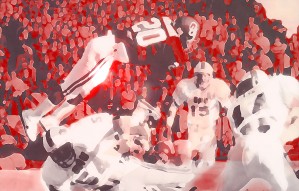 1985 Spencer Tillman Oklahoma Touchdown Leap