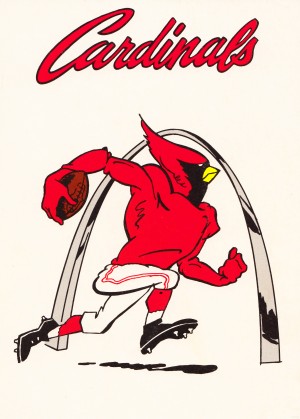1985 st louis cardinals football stl arch poster art cardinal metal sign print