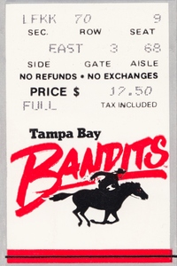 1985 Tampa Bay Bandits Ticket Stub Art