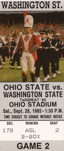 1985 Washington State vs. Ohio State Football Ticket Canvas